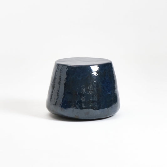 Medium Ceramic Table in Blue Gasoline End Tables