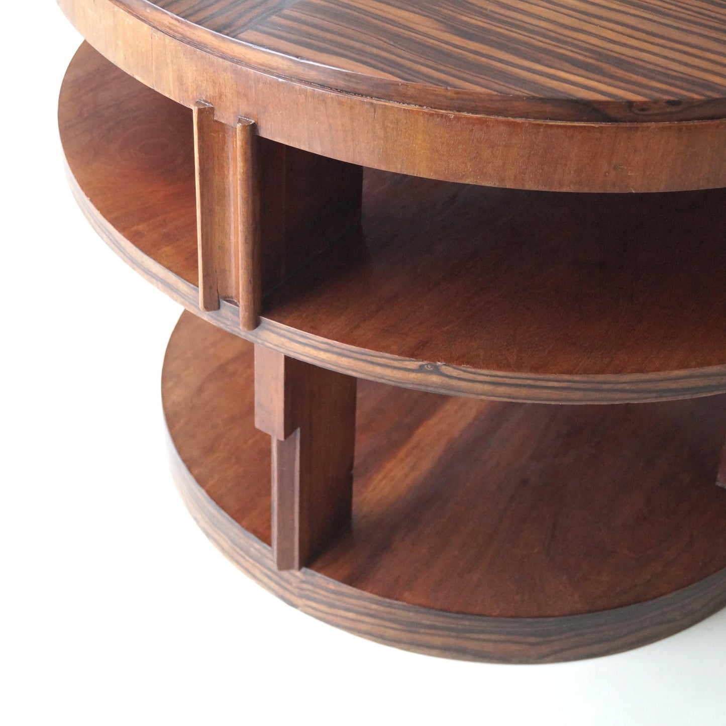 Monumental Amsterdam School Table with Macassar Top, Dutch Art Deco, 1920s End Tables