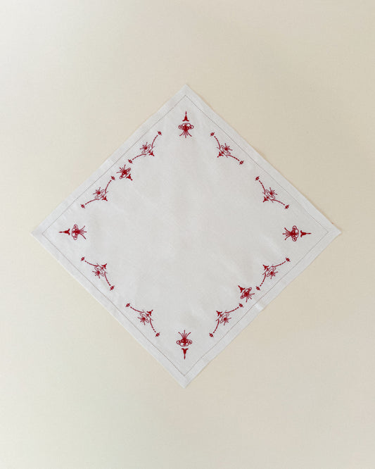 Red Stitch Linen Napkins