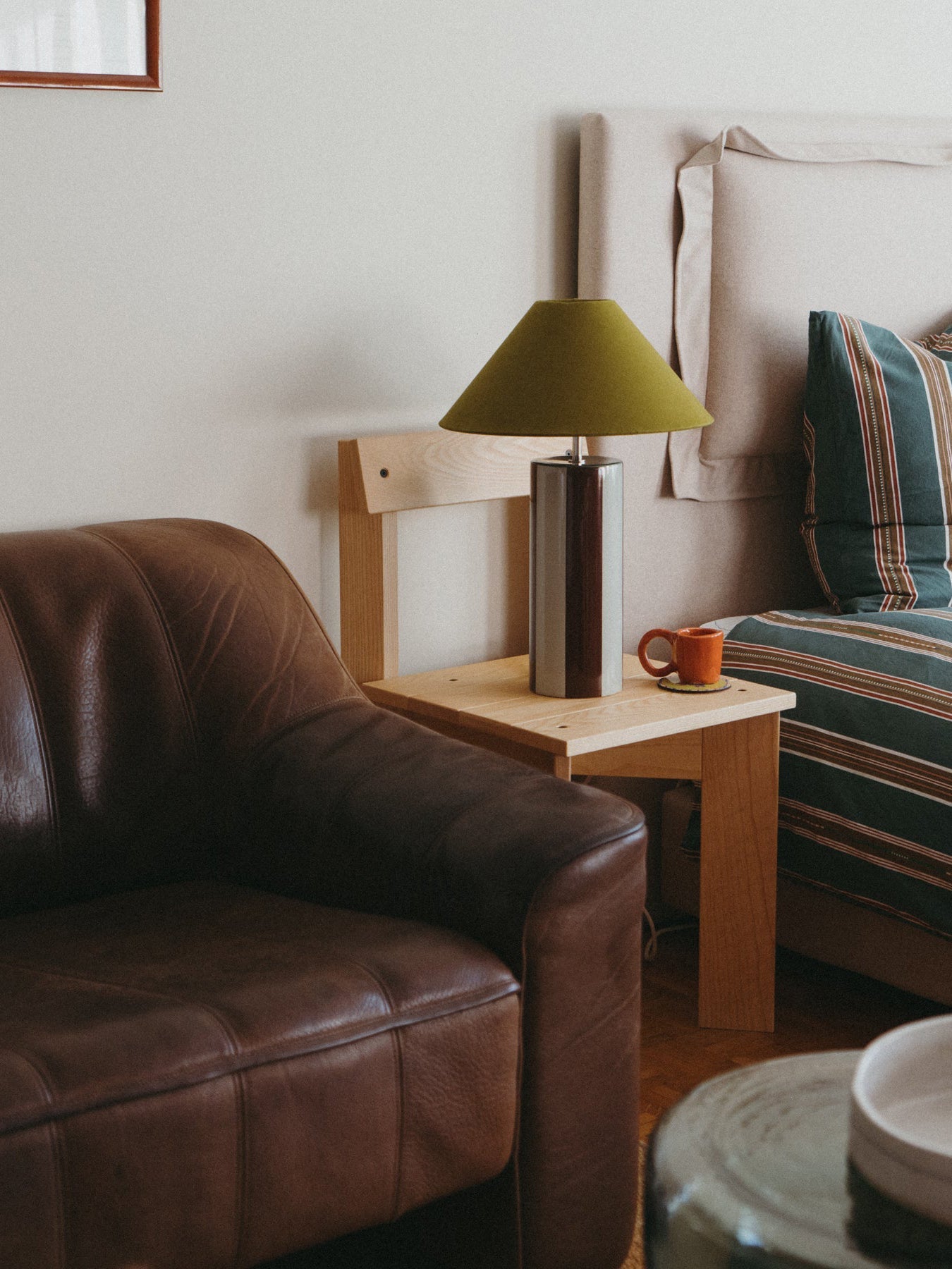 Ombrellina Table Lamp in Chicory Coffee & Golden Olive Table Lamps