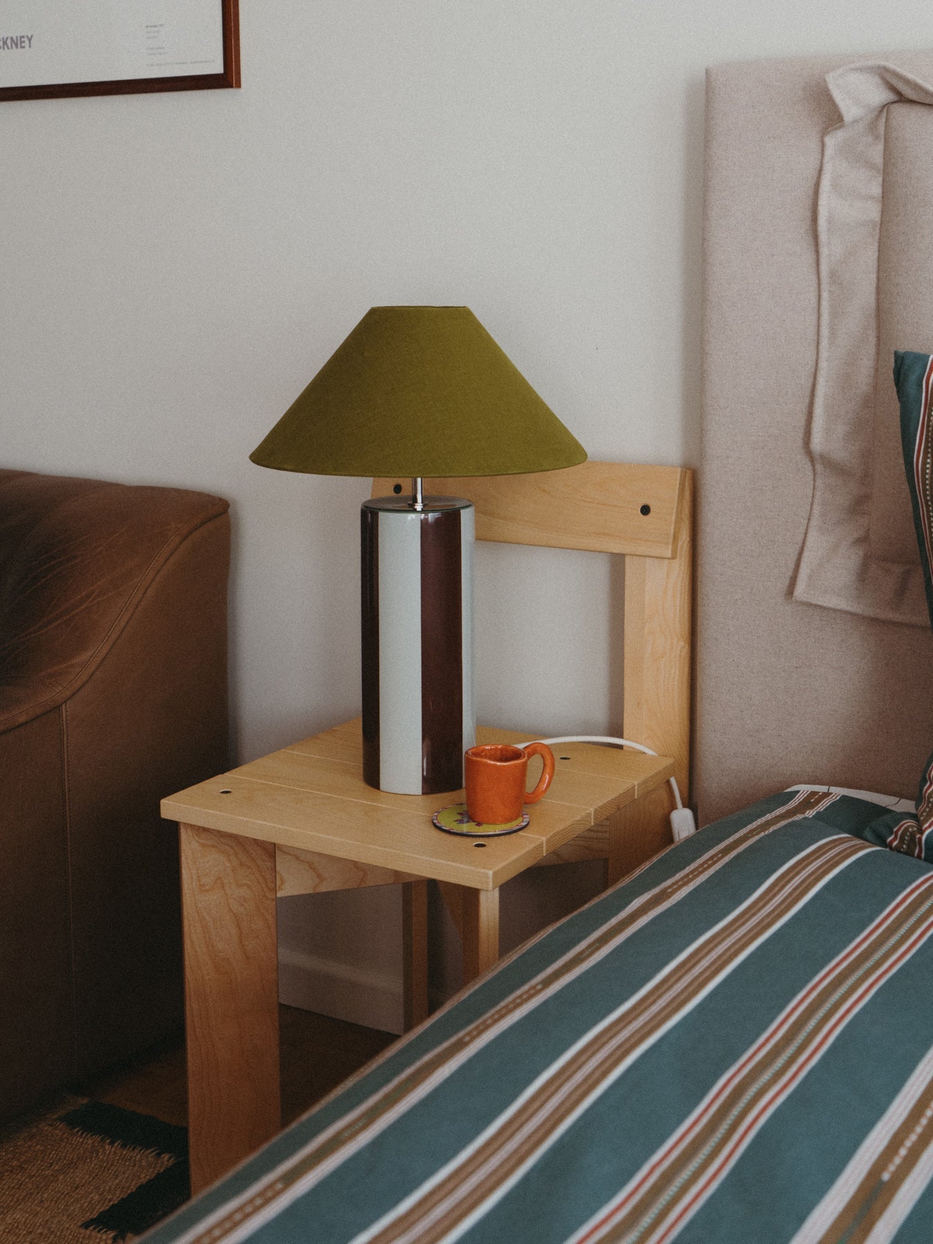 Ombrellina Table Lamp in Chicory Coffee & Golden Olive Table Lamps