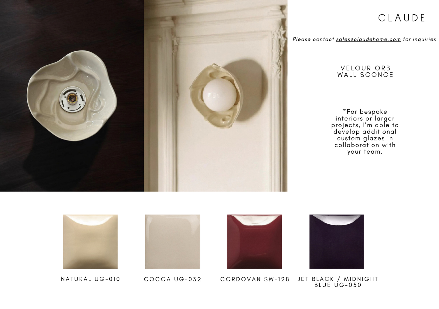 Velour Orb Matte Wall Sconce Sconces