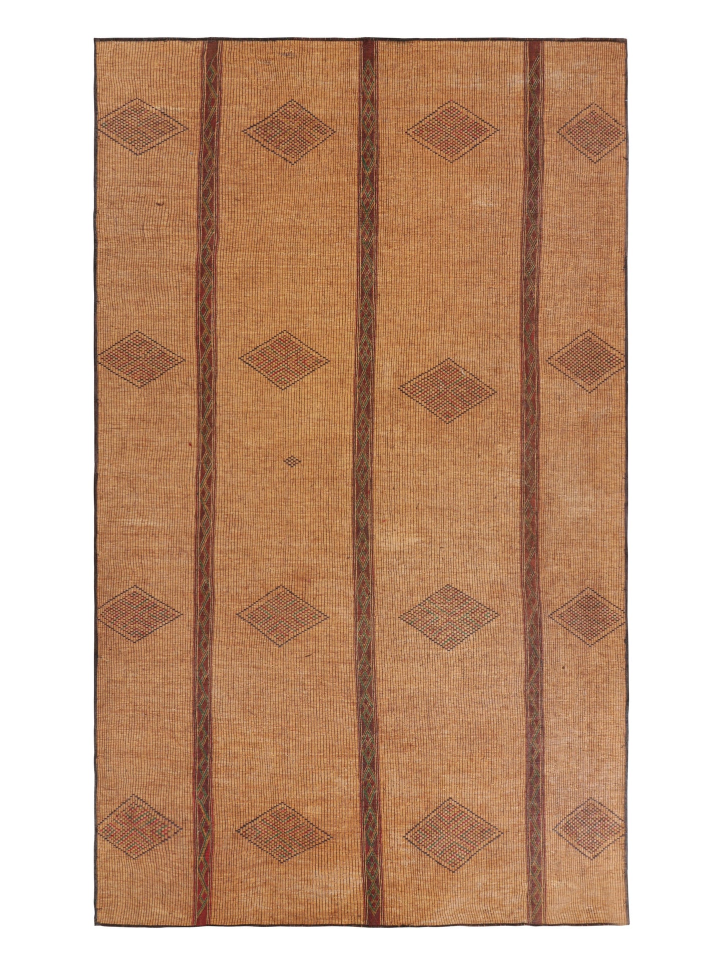 Oversized Vintage Tuareg Mat with Stripes Geometric Patterns from Rug & Kilim Rugs