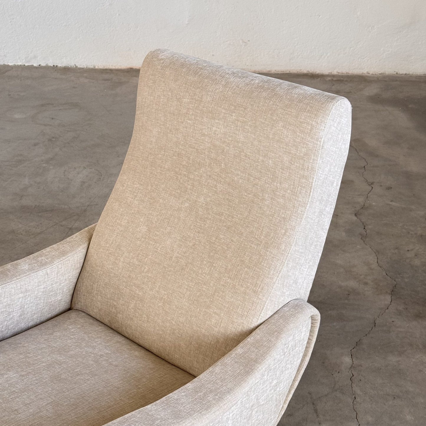 Pair of 1950s Italian Lounge Chairs by Gigi Radice, Rubelli Fabric Chairs
