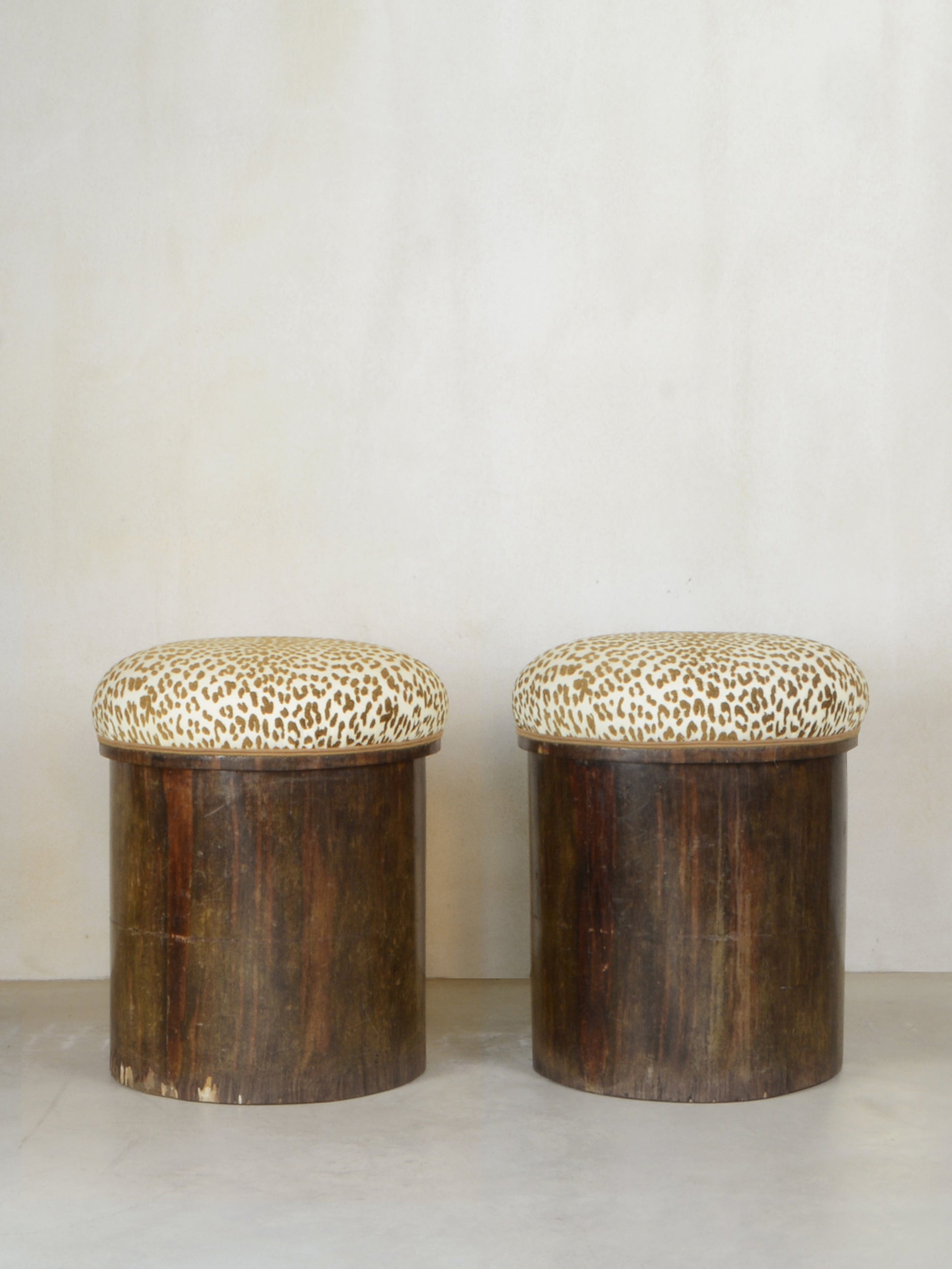 Pair of Animalier Wood Stools, 1930s Stools