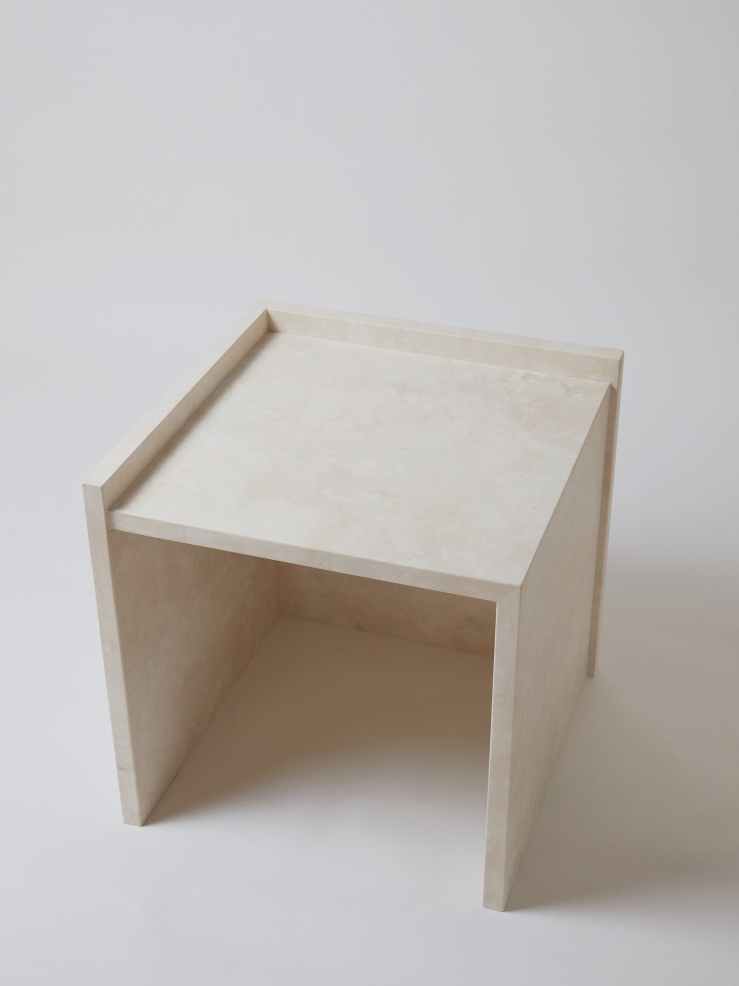 Pair of No.112 Travertine Side Tables End Tables