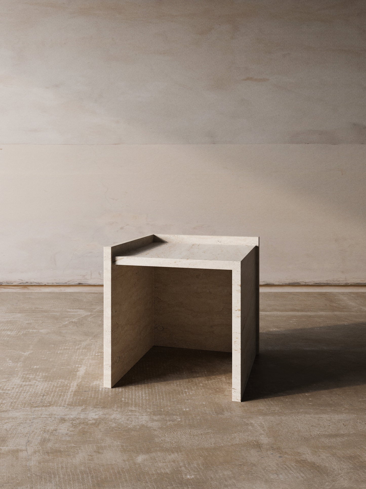 Pair of No.112 Travertine Side Tables End Tables