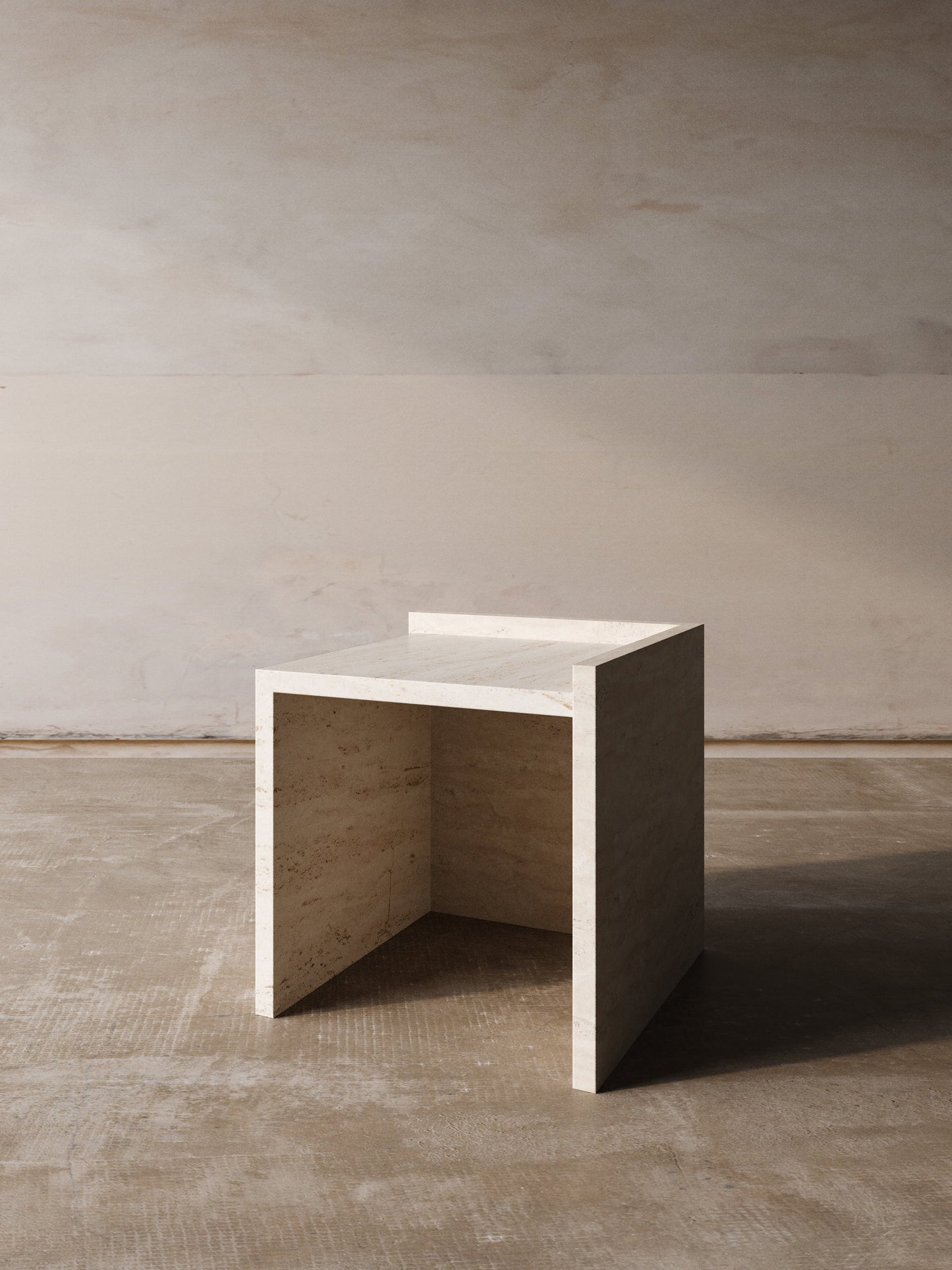 Pair of No.112 Travertine Side Tables End Tables