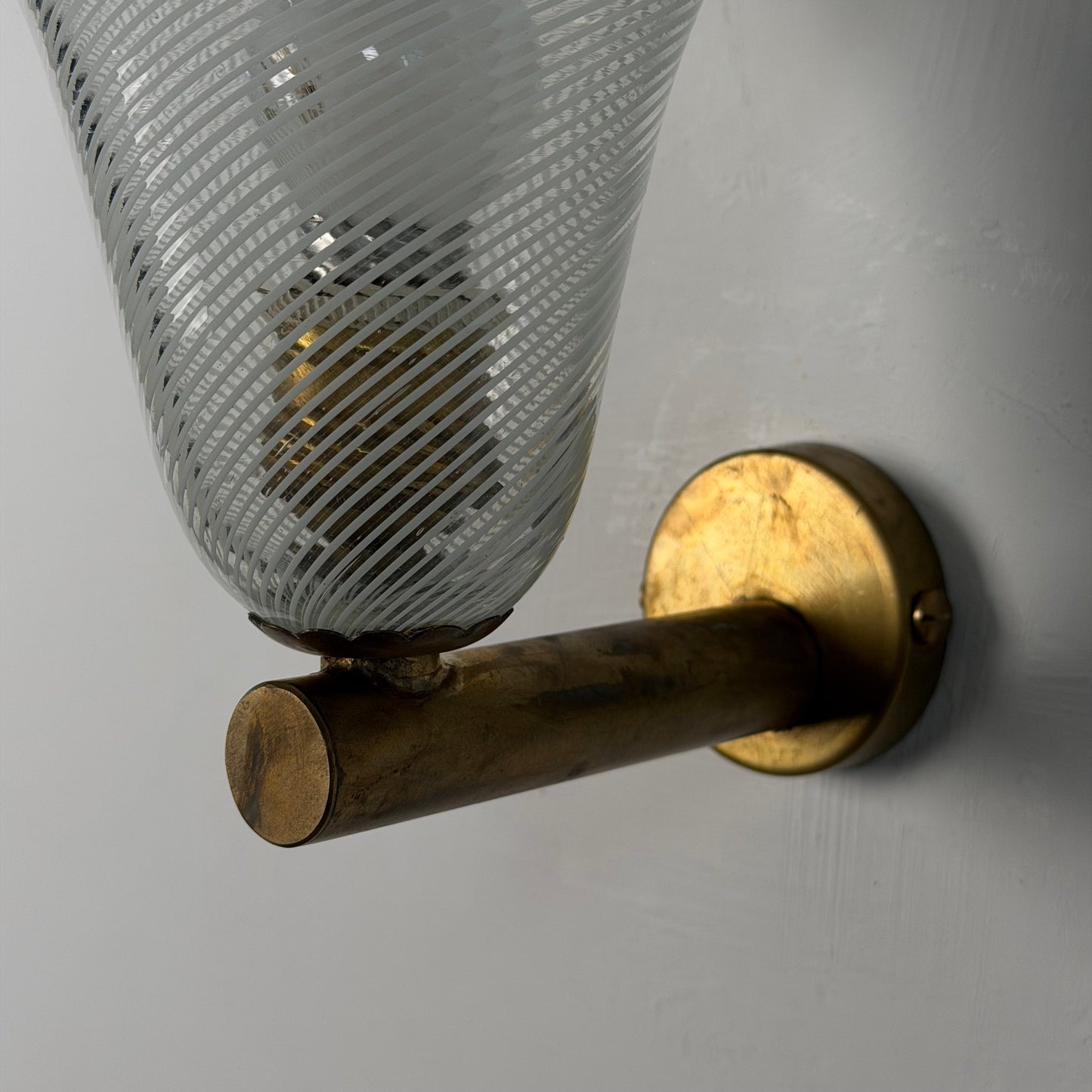 Pair of Wall Sconces "Torcello" Attributed to Carlo Scarpa for Venini, 1940s Sconces