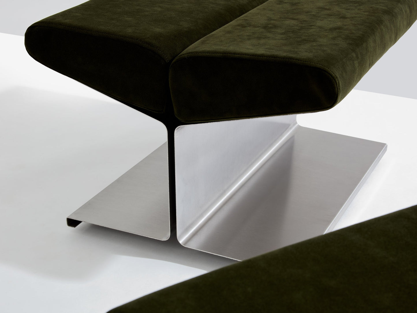 Paul Geoffroy for Uginox Stainless Steel Alcantara Ottomans, 1975 Ottomans