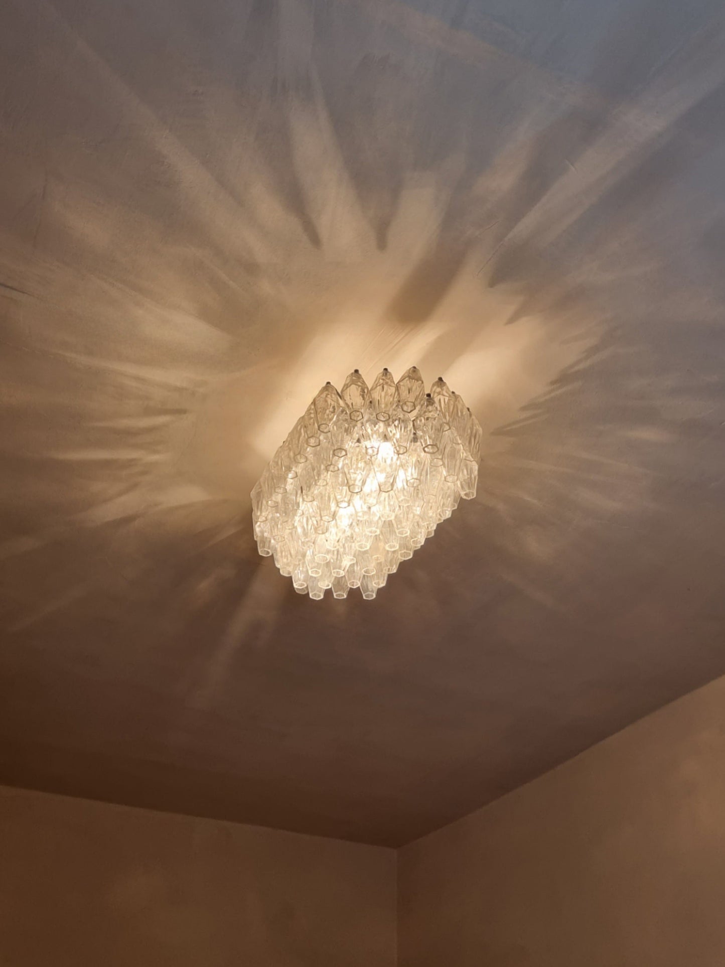 Poliedri Ceiling Lamp Designed by Carlo Scarpa for Venini, 1958 Flush Mounts