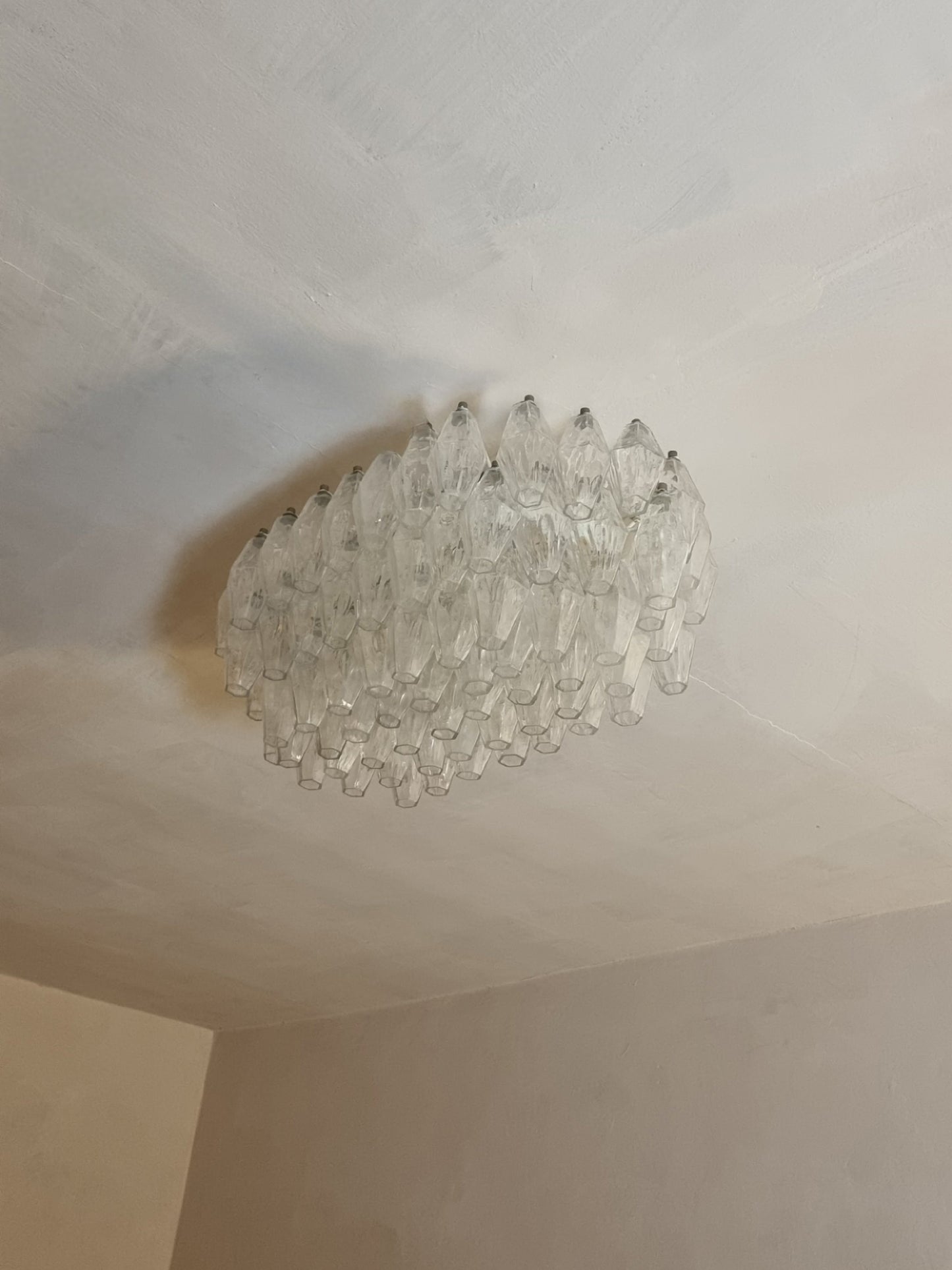 Poliedri Ceiling Lamp Designed by Carlo Scarpa for Venini, 1958 Flush Mounts