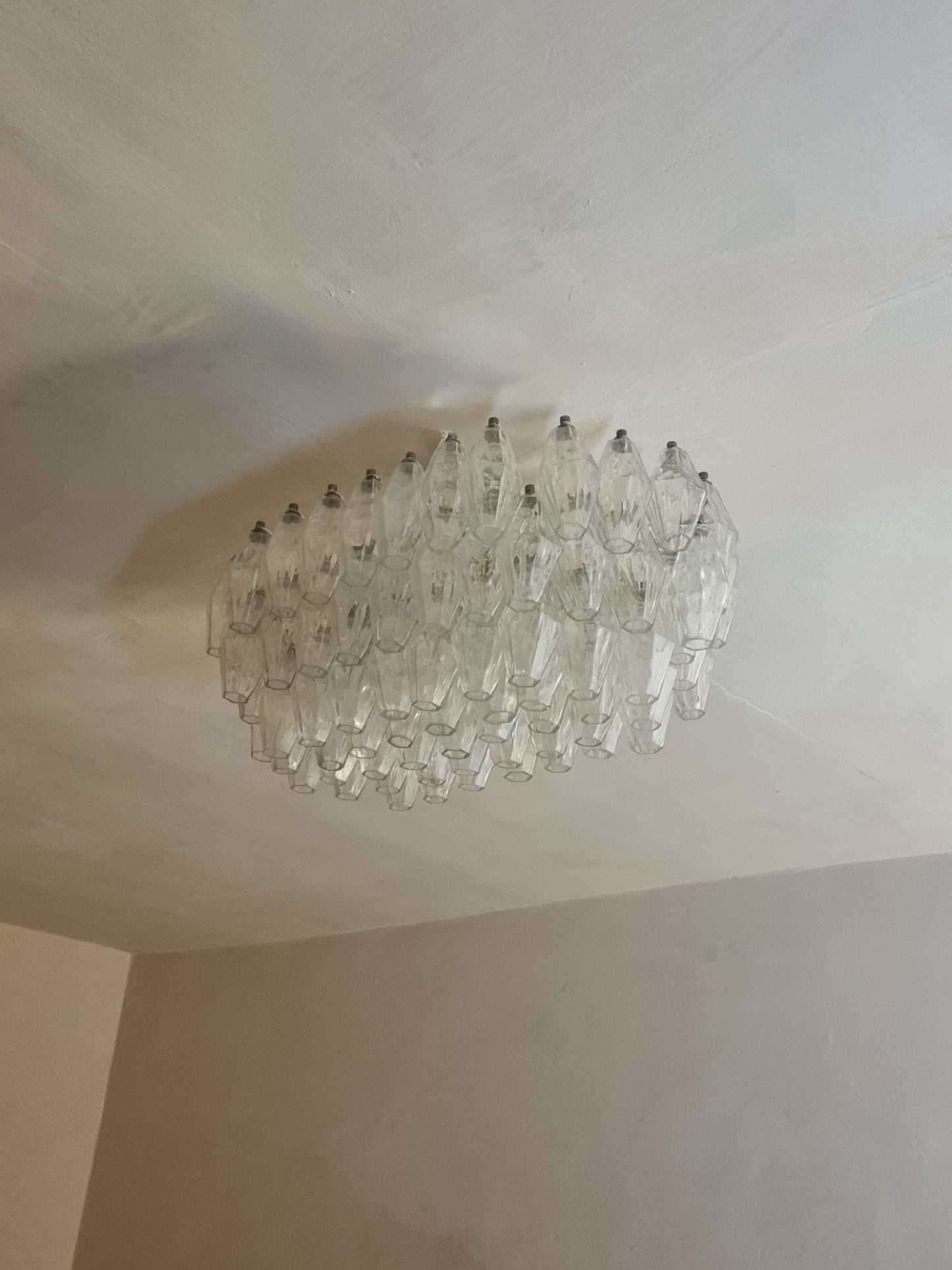 Poliedri Ceiling Lamp Designed by Carlo Scarpa for Venini, 1958 Flush Mounts