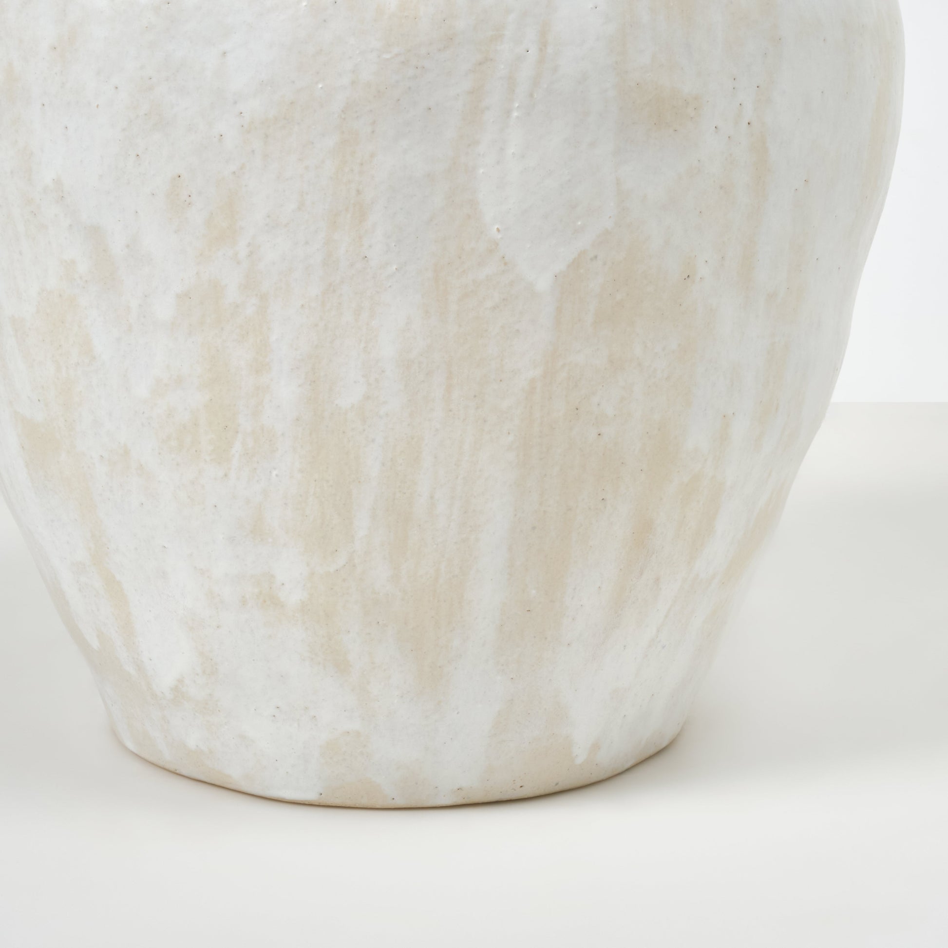 Medium Ceramic Table in Brushed White End Tables