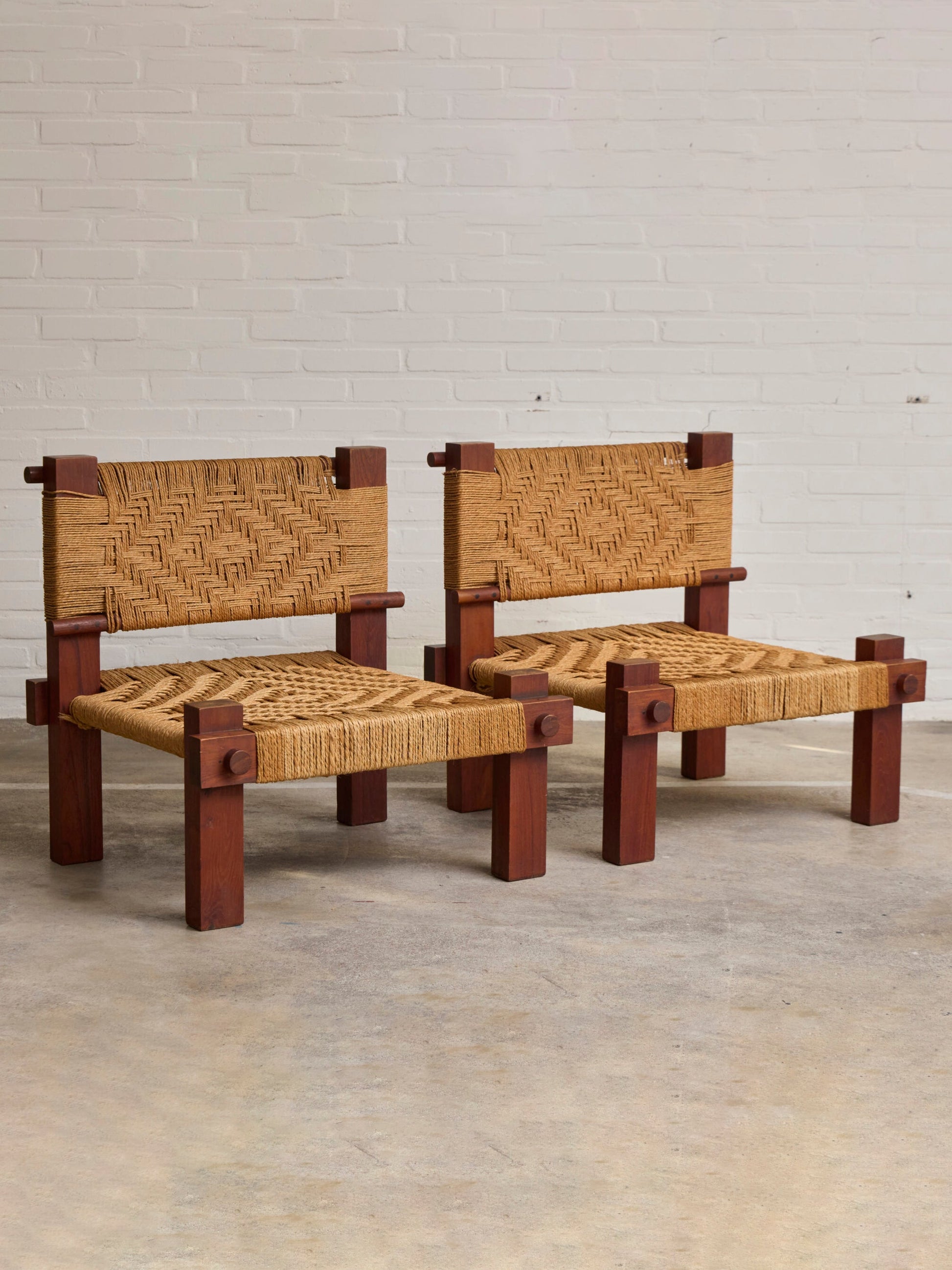 Rare Pair of Lounge Chairs by Mini Boga for Taaru Chairs