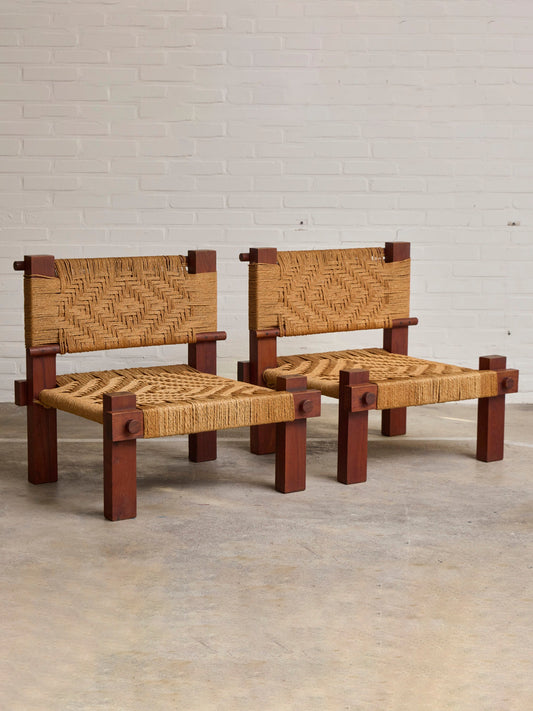 Rare Pair of Lounge Chairs by Mini Boga for Taaru Chairs