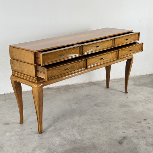 Rare Sculptural Diamond-Front Sideboard by Osvaldo Borsani for ABV, Italy, 1950s Sideboards