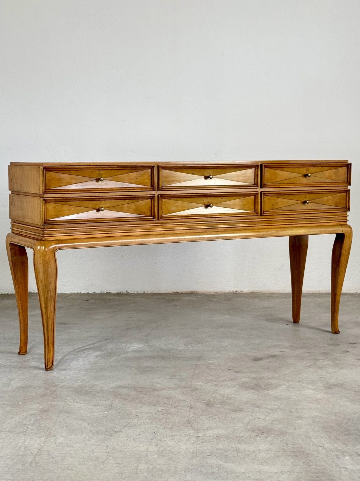 Rare Sculptural Diamond-Front Sideboard by Osvaldo Borsani for ABV, Italy, 1950s Sideboards