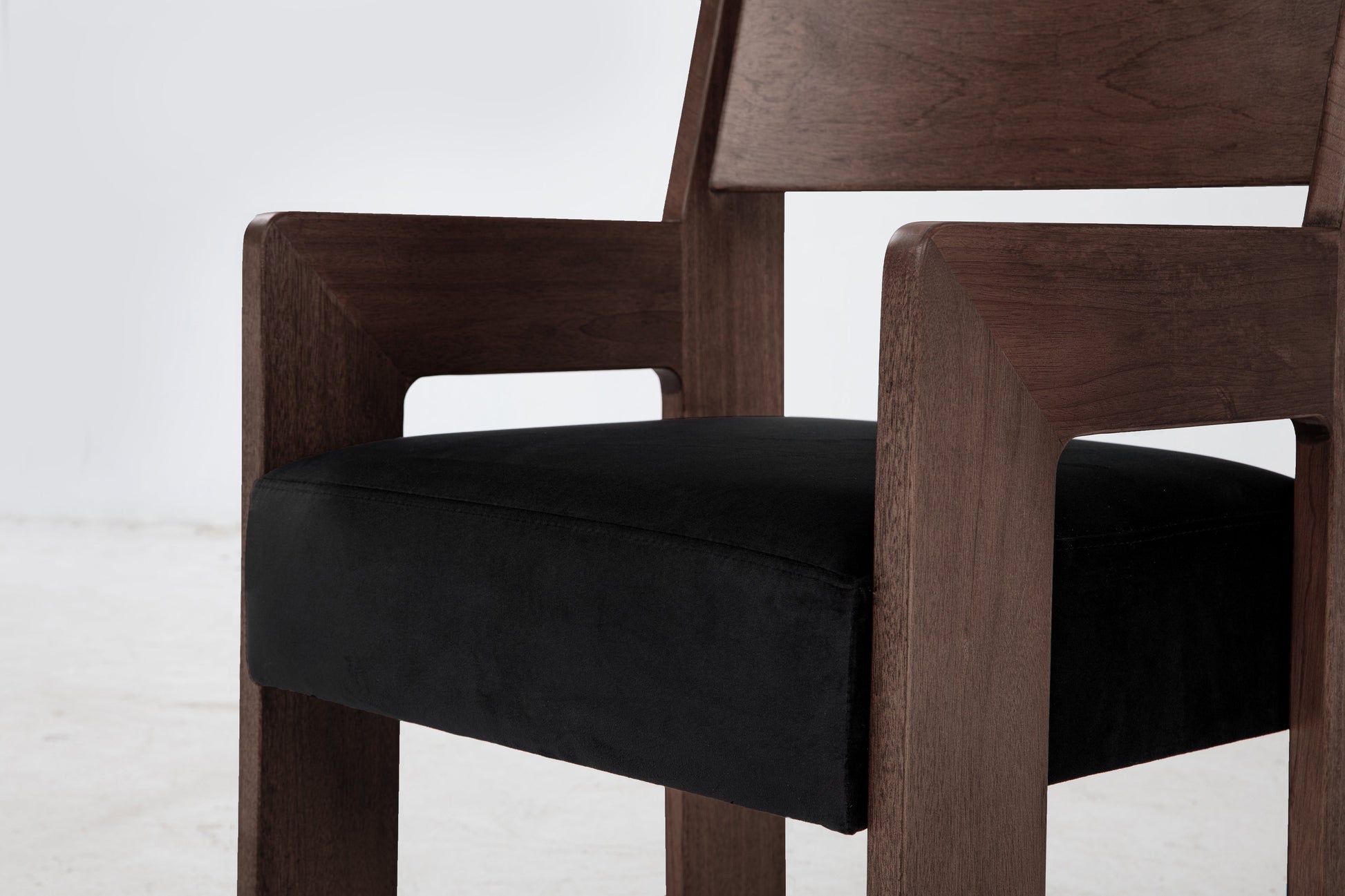 Reka Armchair in Cocoa and Black Velvet  by Sun at Six Chairs