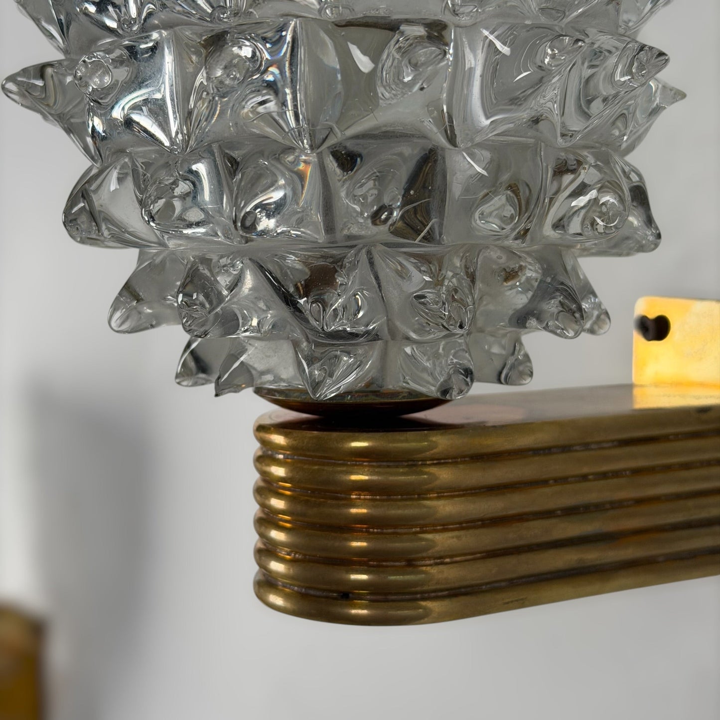 Pair of "Rostrato" Murano Glass Wall Sconces by Ercole Barovier for Barovier & Toso, 1940s Sconces