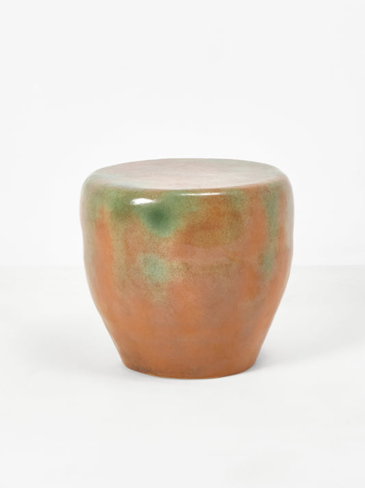 Rounded Medium Ceramic Side Table in Green Sand End Tables
