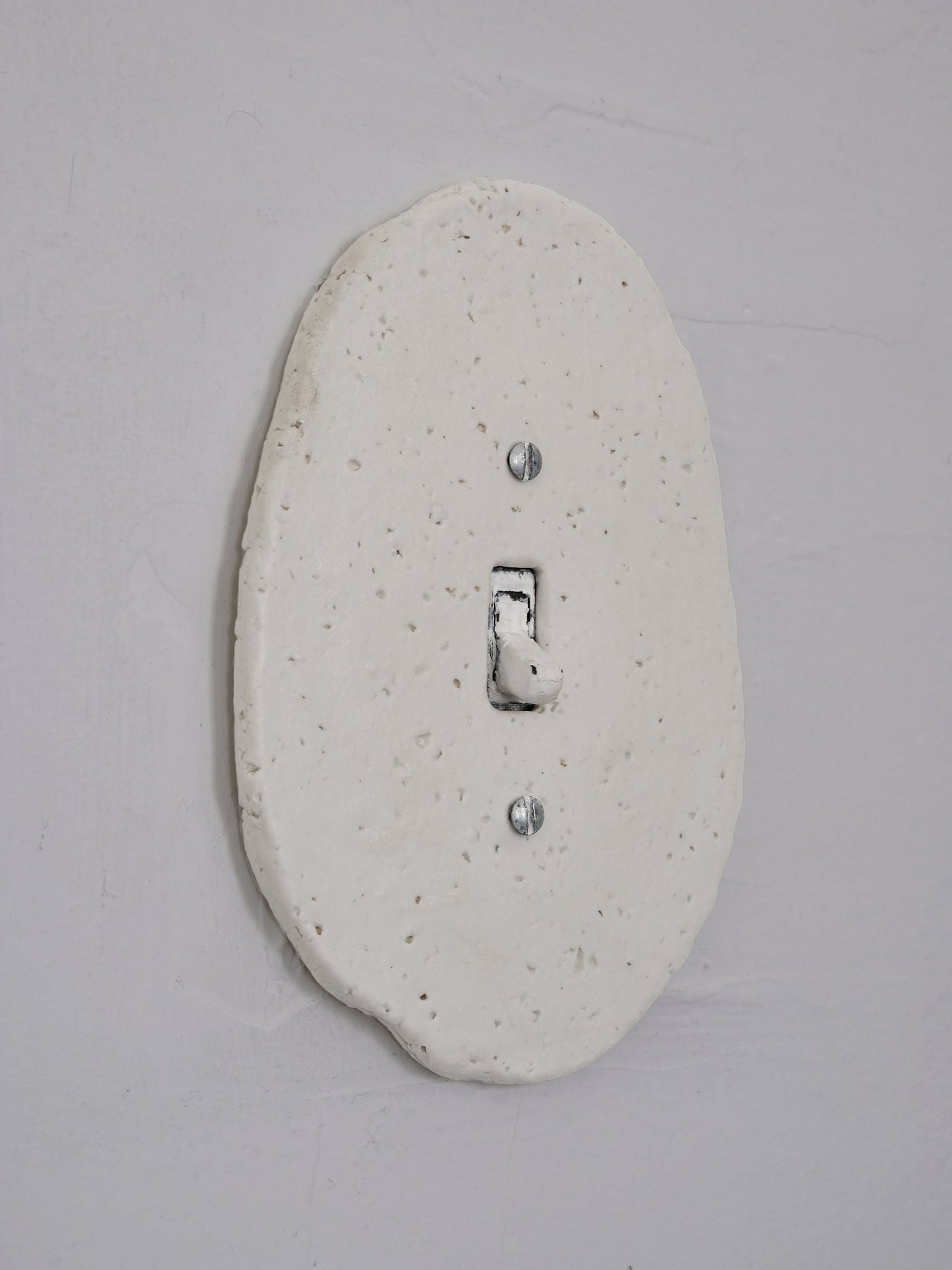 Rounded Single Gang Porcelain Light Switch Plate Hardware