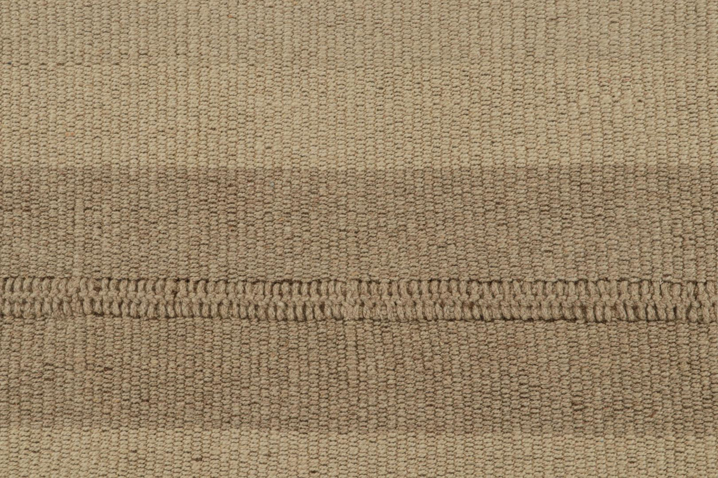 Rug & Kilim's Contemporary Kilim with Beige and Taupe Stripes and Brown Accents Rugs