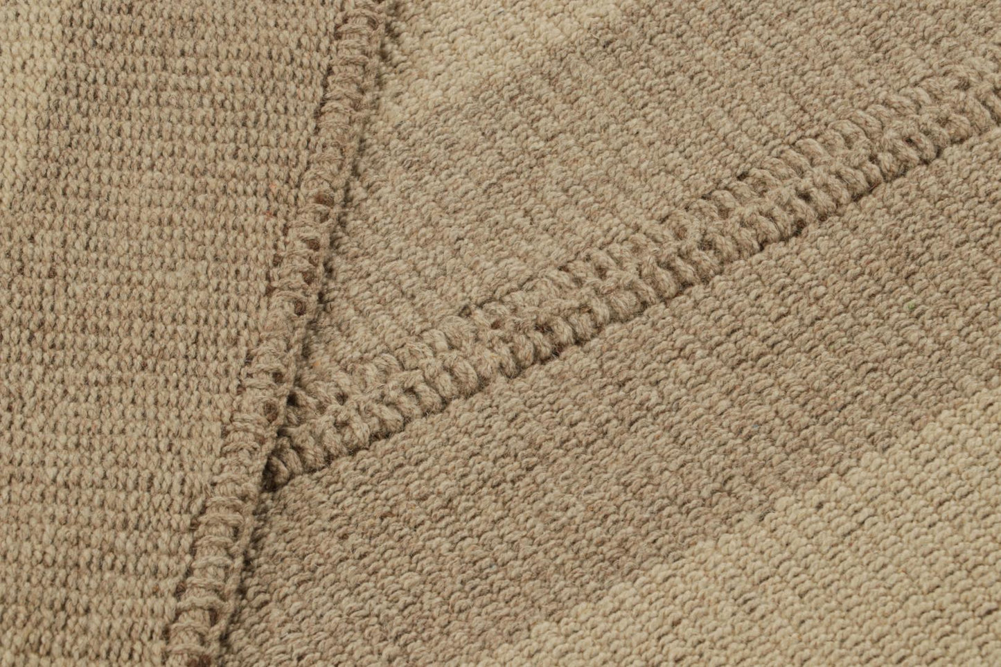 Rug & Kilim's Contemporary Kilim with Beige and Taupe Stripes and Brown Accents Rugs