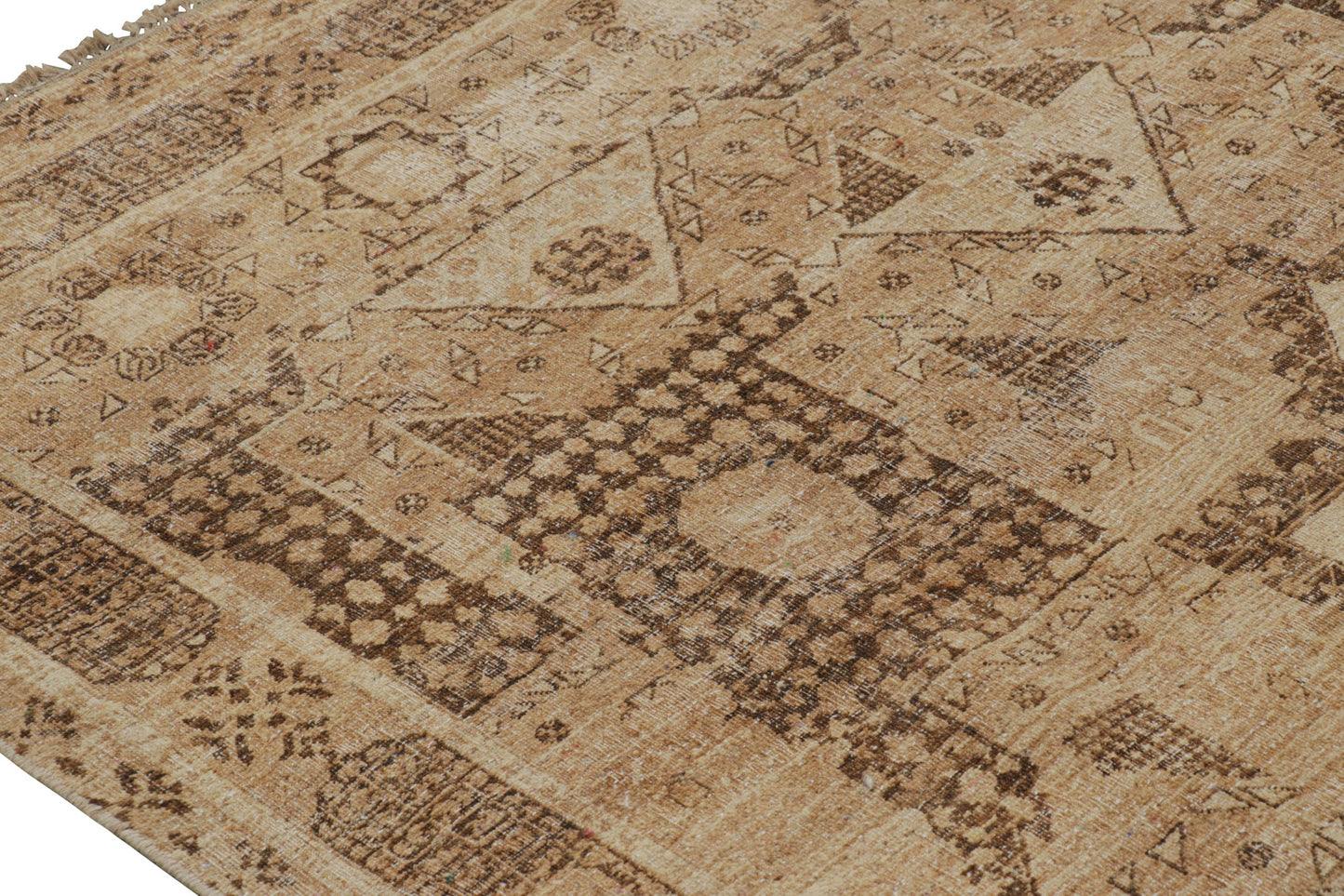 Rug & Kilim's Oriental Rug in Brown with Medallion and Geometric Patterns Rugs