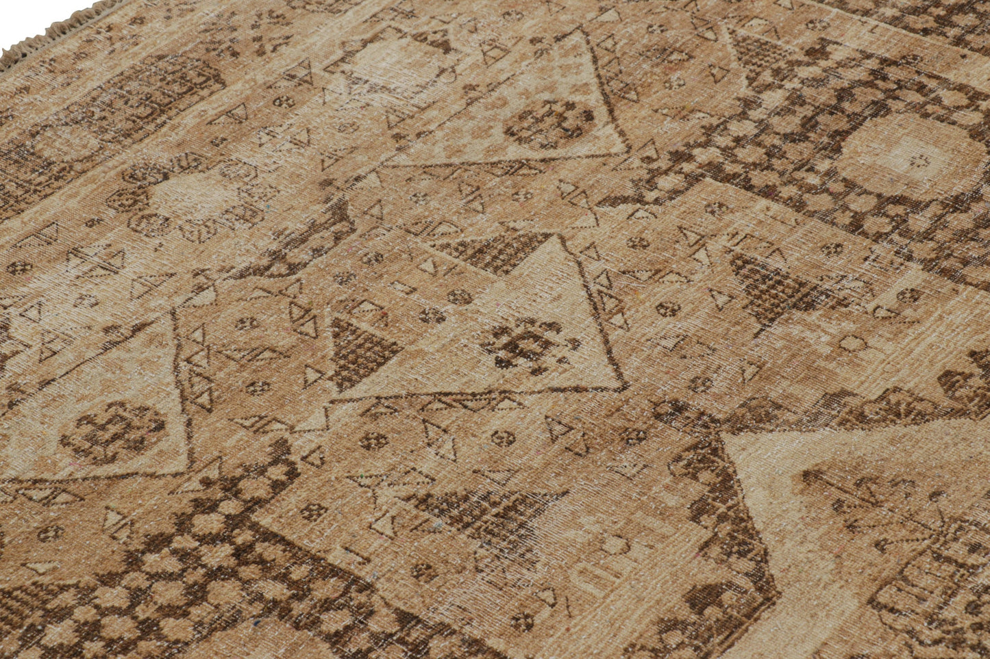 Rug & Kilim's Oriental Rug in Brown with Medallion and Geometric Patterns Rugs