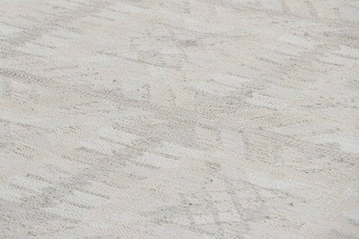 Rug & Kilim's Oversized Scandinavian Rug in White and Gray Geometric Pattern Rugs