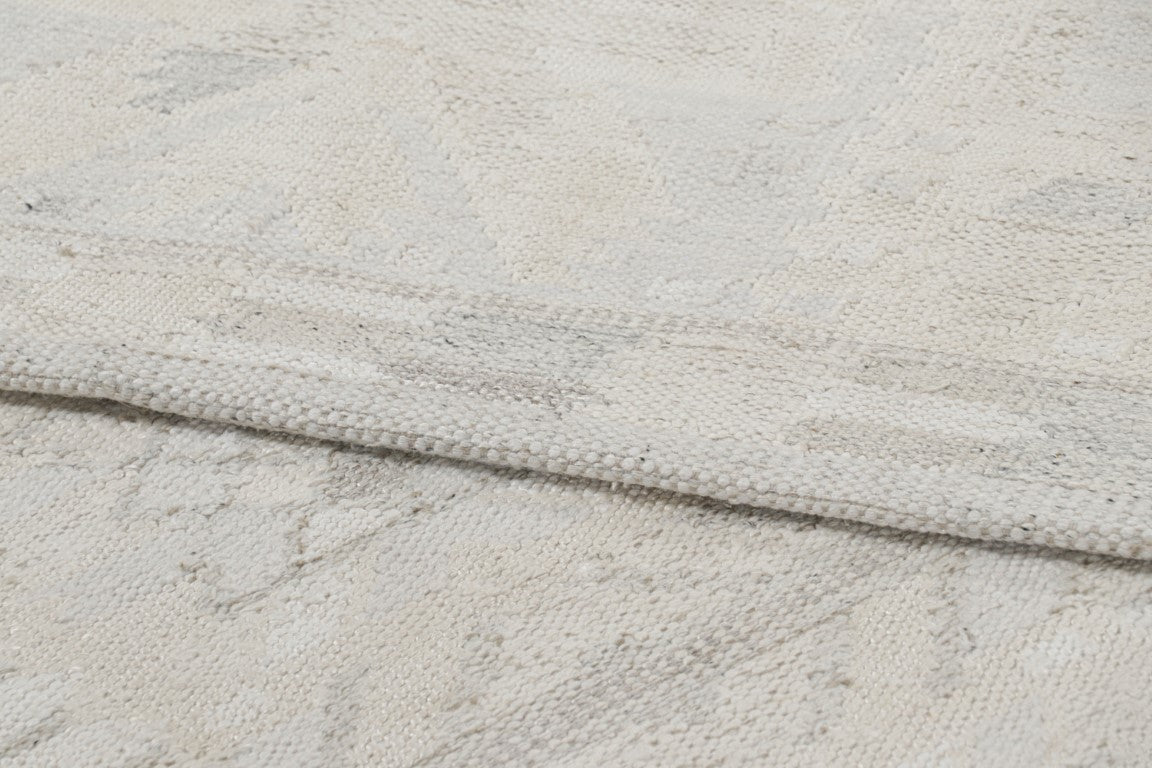 Rug & Kilim's Oversized Scandinavian Rug in White and Gray Geometric Pattern Rugs