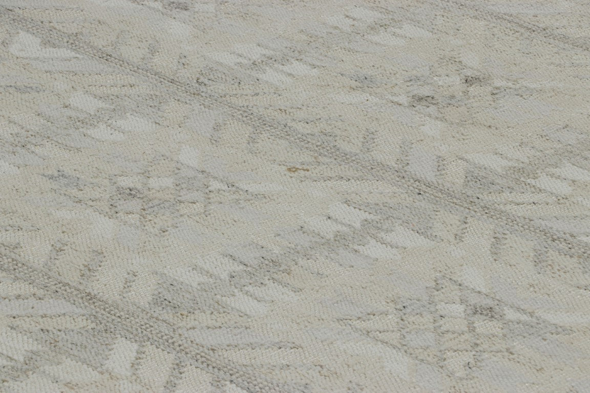 Rug & Kilim's Scandinavian Rug in Cream White and Gray Geometric Patterns Rugs