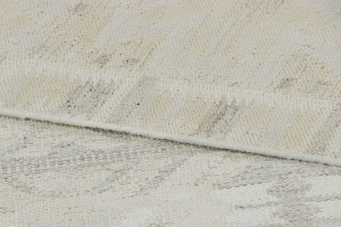 Rug & Kilim's Scandinavian Rug in Cream White and Gray Geometric Patterns Rugs