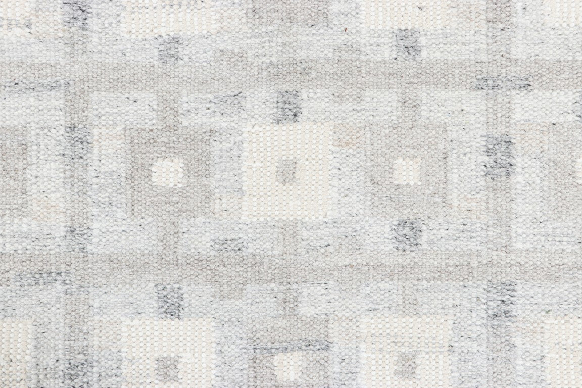 Rug & Kilim's Scandinavian Rug in White and Gray Geometric Patterns Rugs