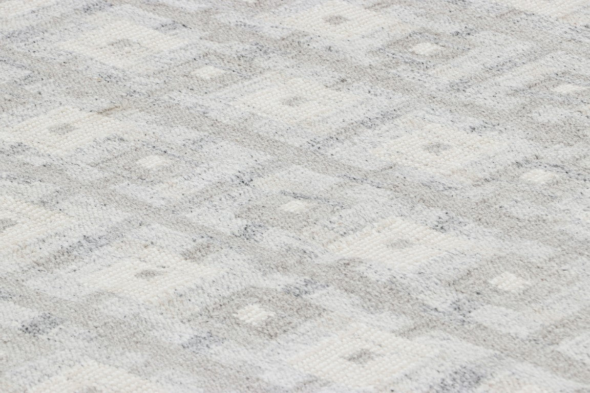 Rug & Kilim's Scandinavian Rug in White and Gray Geometric Patterns Rugs