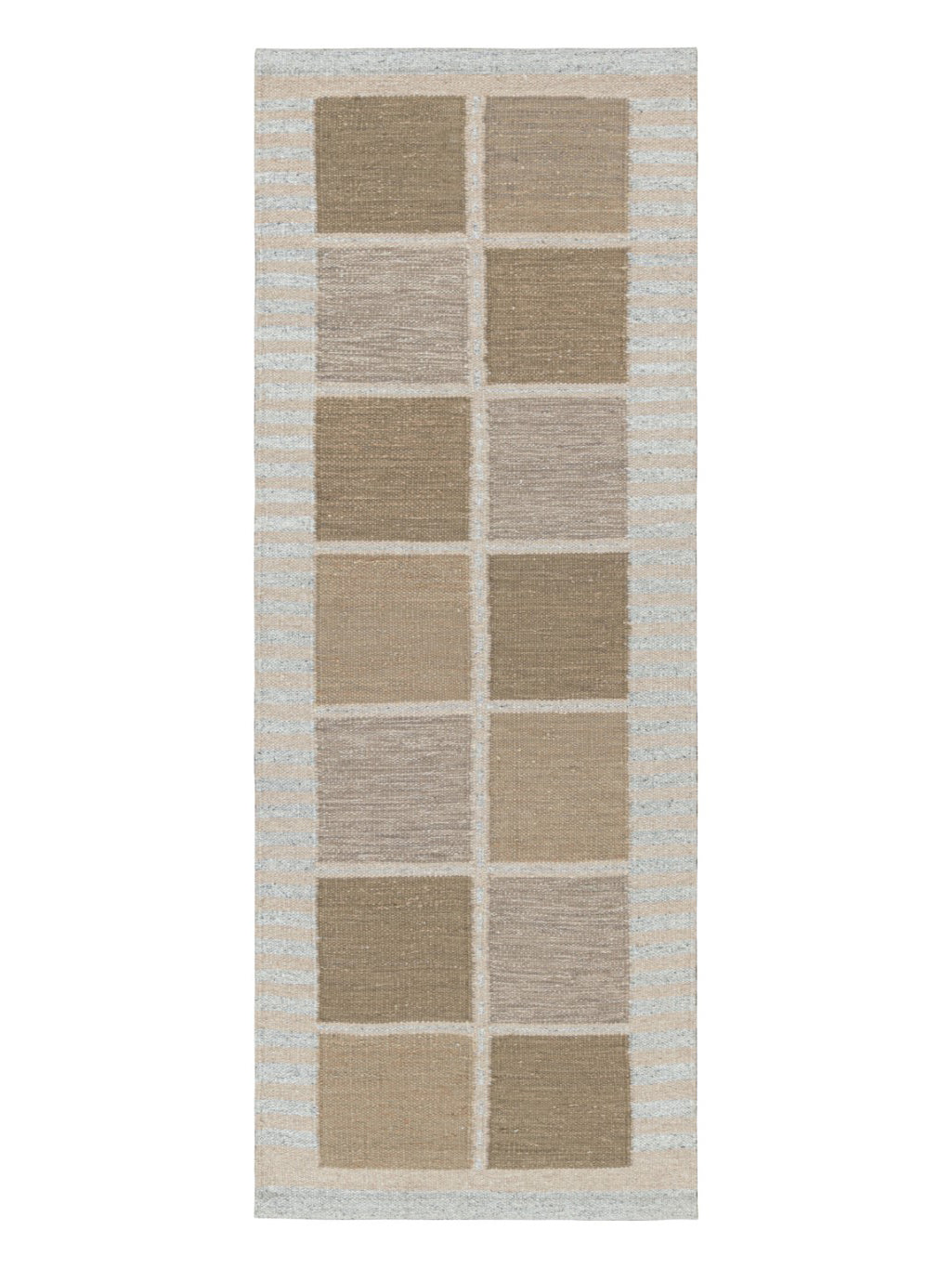 Rug & Kilim's Scandinavian Runner Rug in Beige-Brown with Geometric Patterns Rugs