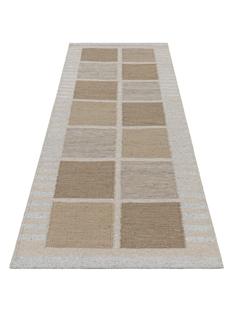 Rug & Kilim's Scandinavian Runner Rug in Beige-Brown with Geometric Patterns Rugs