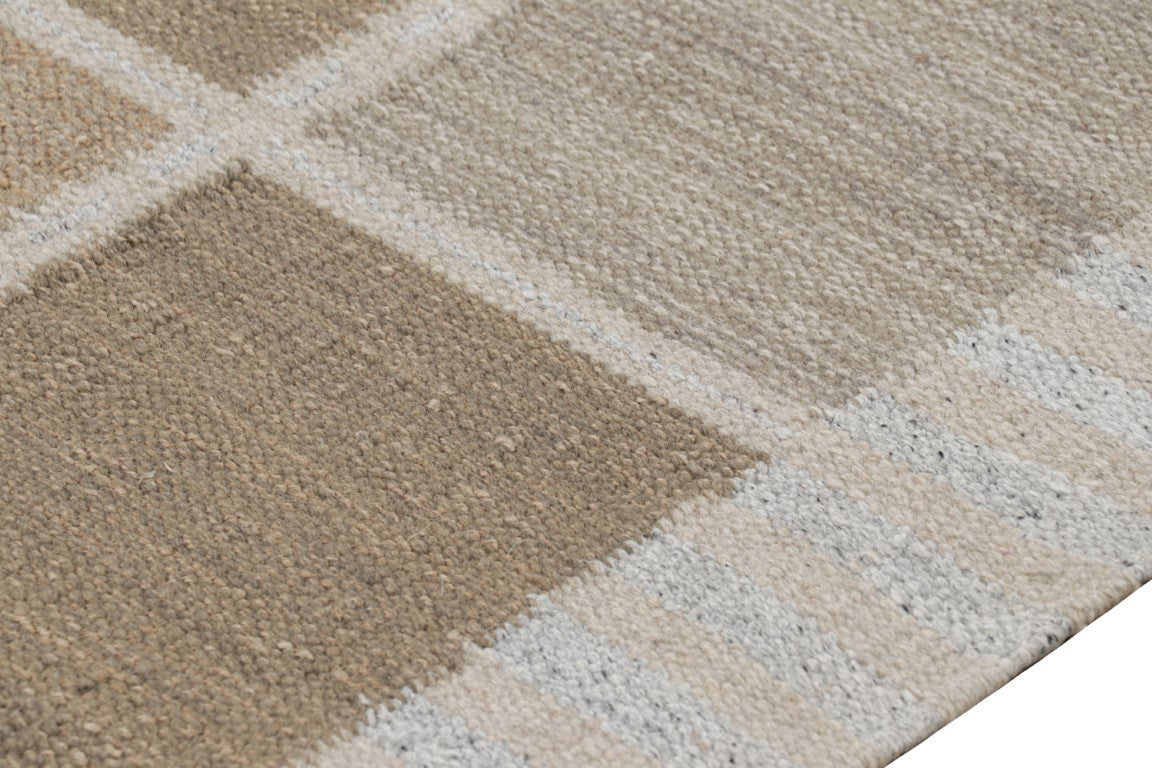 Rug & Kilim's Scandinavian Runner Rug in Beige-Brown with Geometric Patterns Rugs