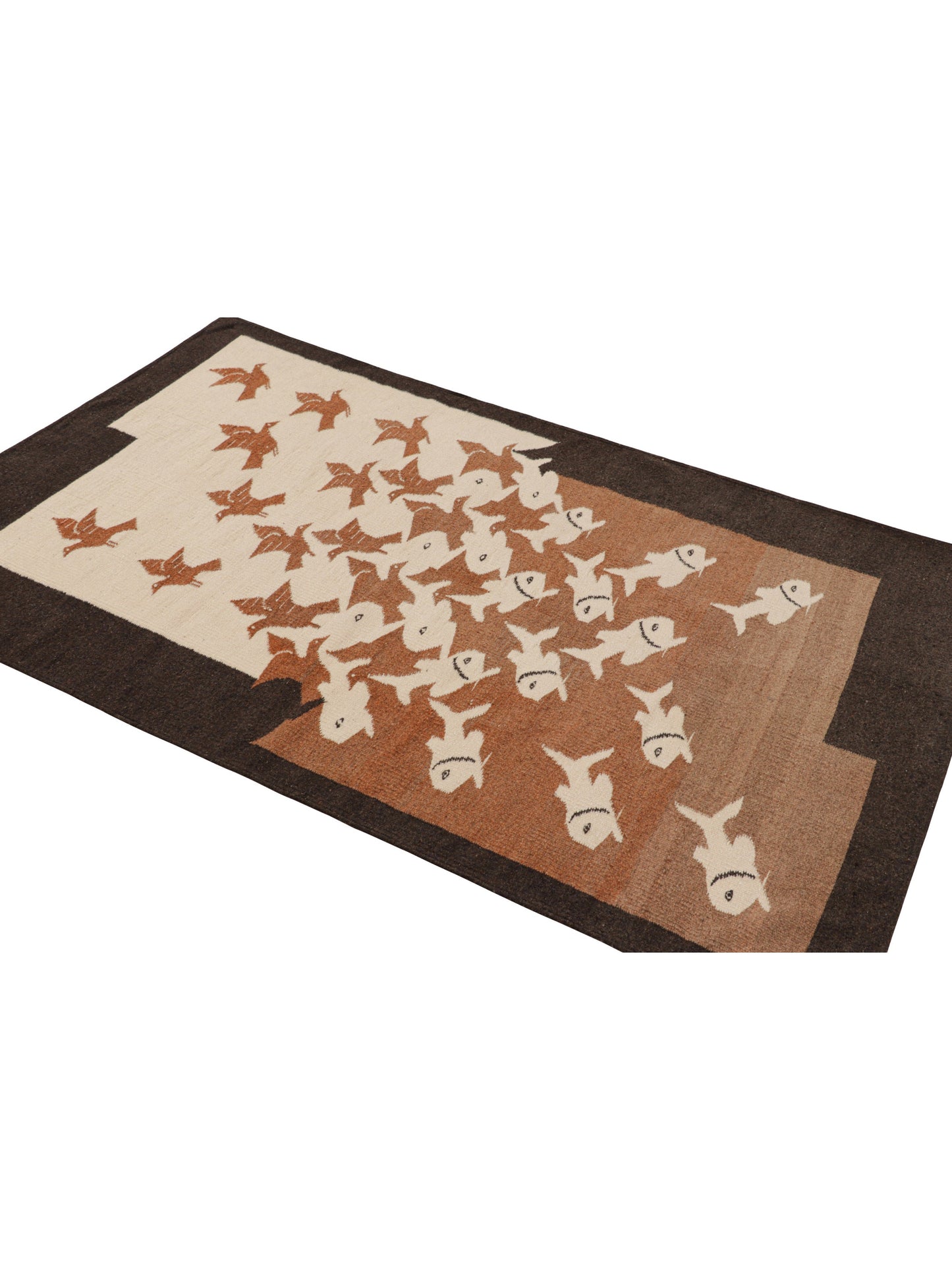 Rug & Kilim's "Sky and Water II" M.C. Escher-Style Tapestry with Pictorials Rugs
