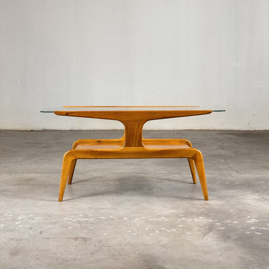 Sculptural Walnut Coffee Table by Gio Ponti for Domus Nova, Italy, 1950s Coffee Tables