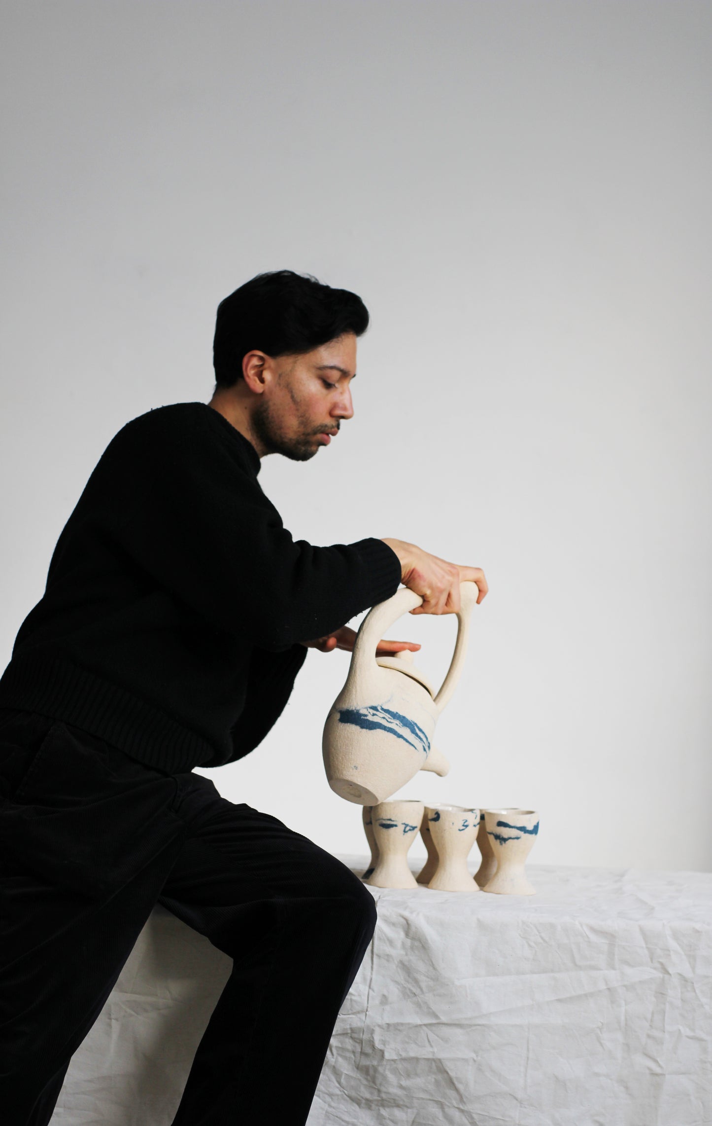 Sculptural Teapot Set (Via Nerikomi) I Sculptures