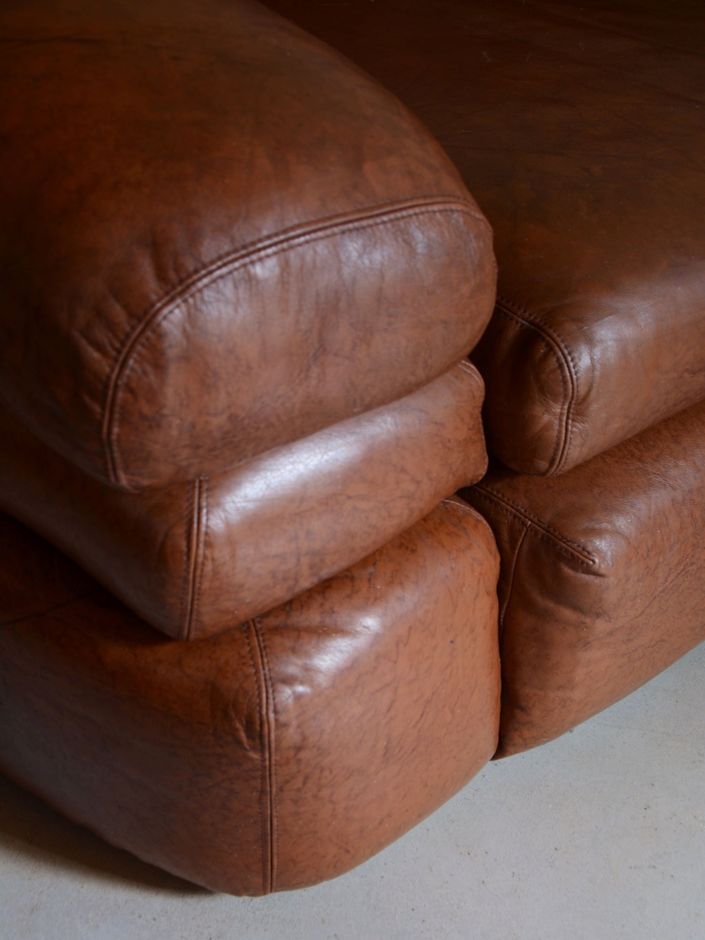 Straccio Armchair and Pouf Set by De Pas, Durbino & Lomazzi for Zanotta in Original Leather Chairs