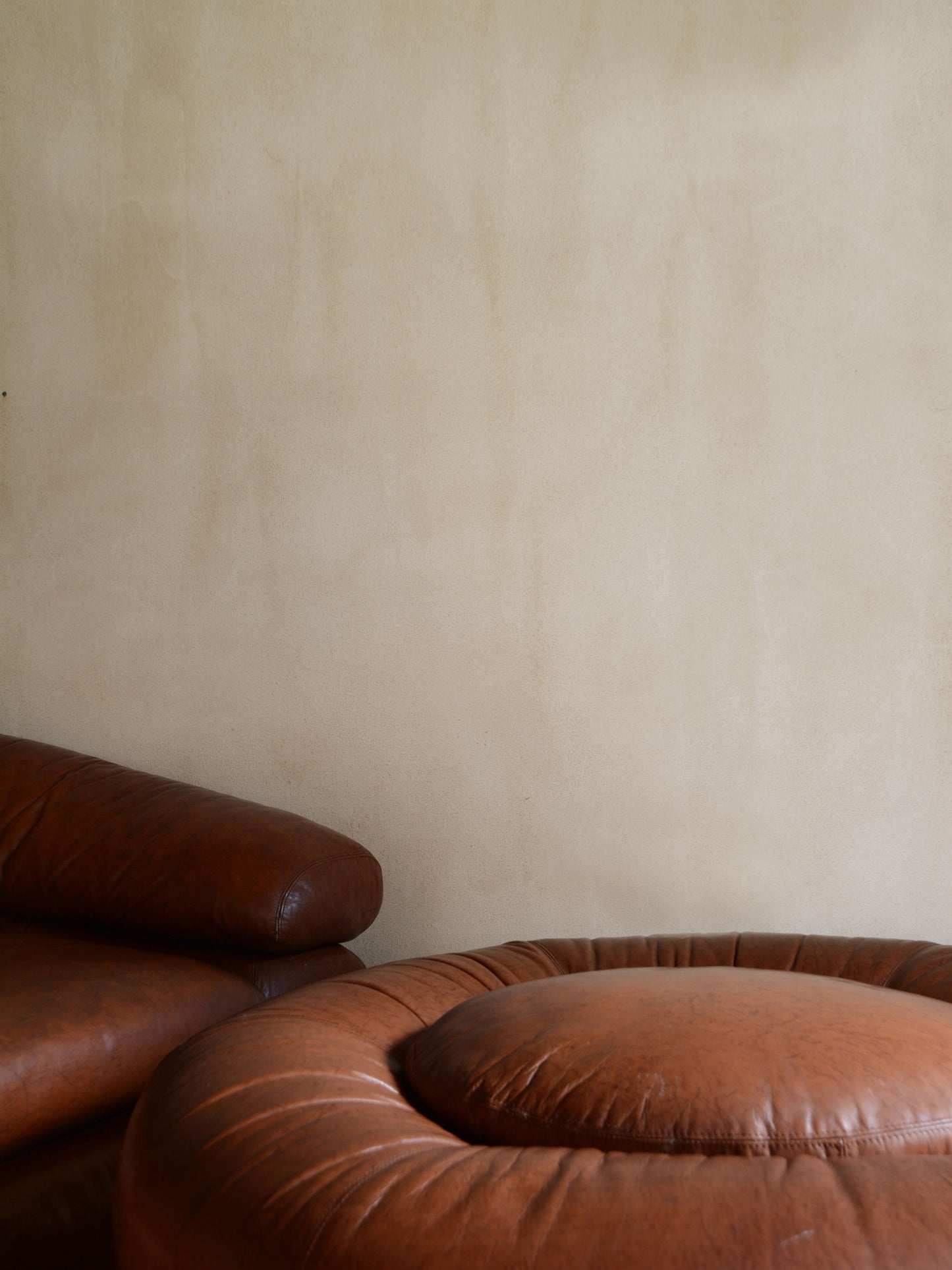 Straccio Armchair and Pouf Set by De Pas, Durbino & Lomazzi for Zanotta in Original Leather Chairs