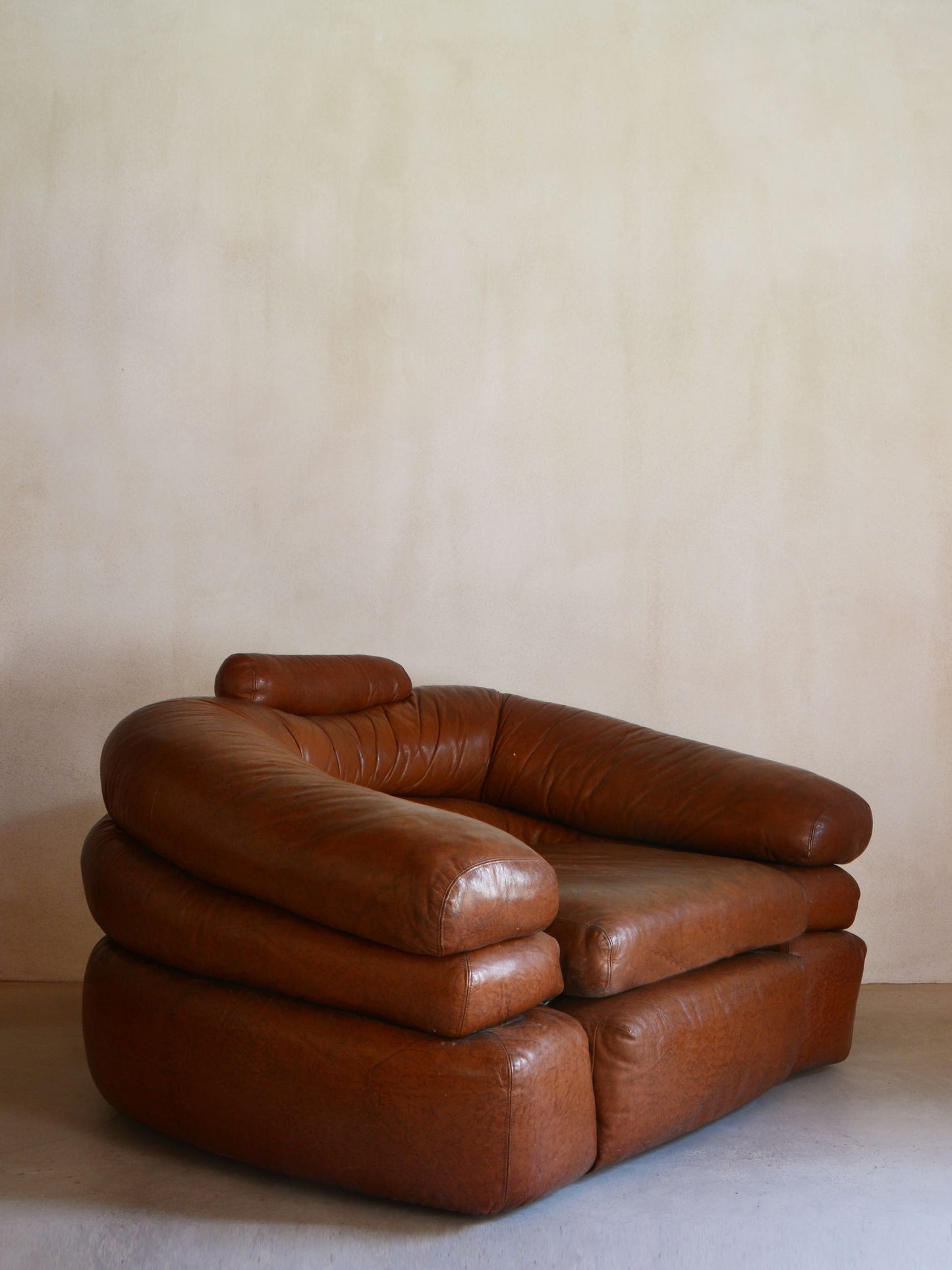 Straccio Armchair and Pouf Set by De Pas, Durbino & Lomazzi for Zanotta in Original Leather Chairs