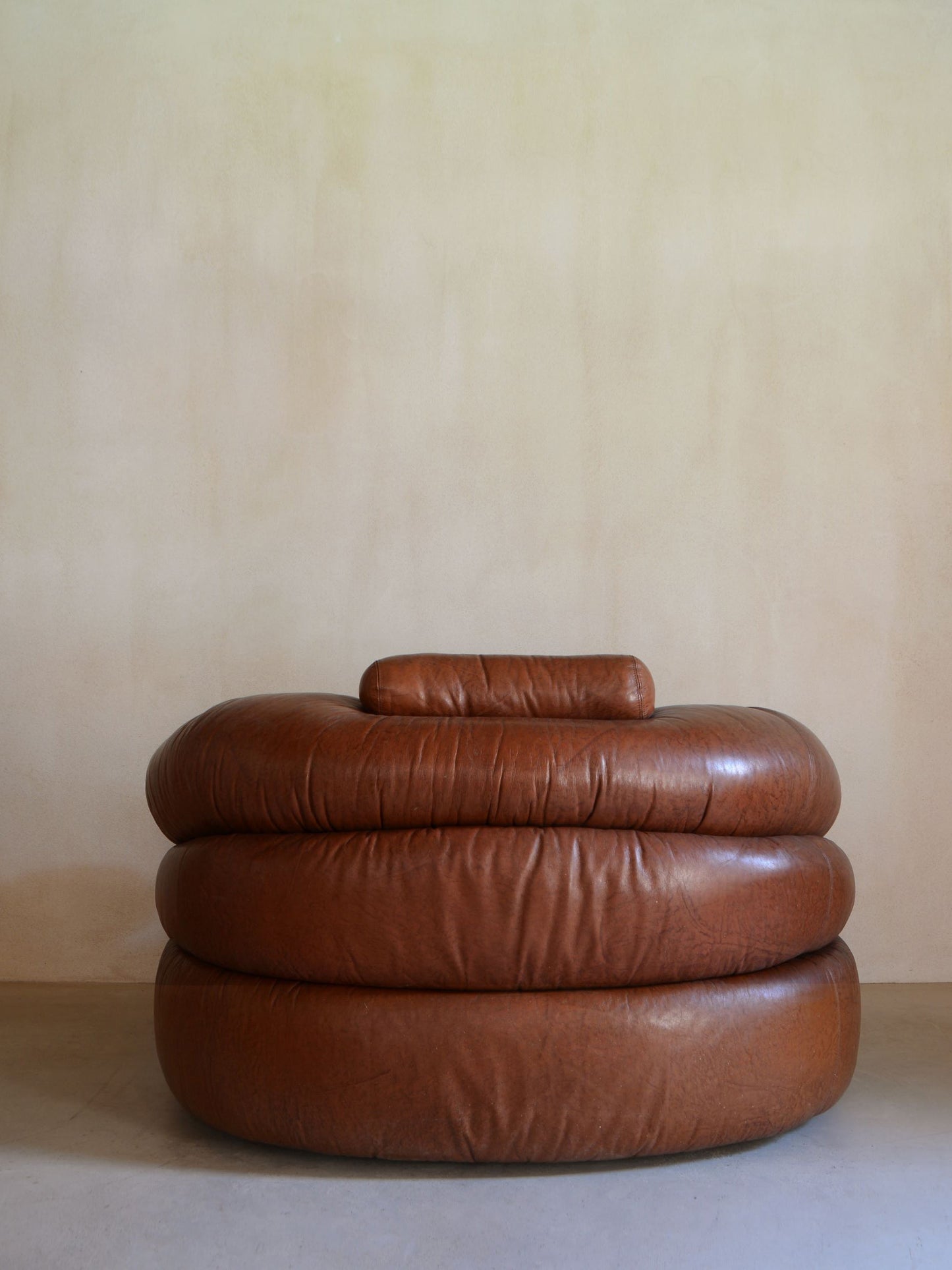 Straccio Armchair and Pouf Set by De Pas, Durbino & Lomazzi for Zanotta in Original Leather Chairs