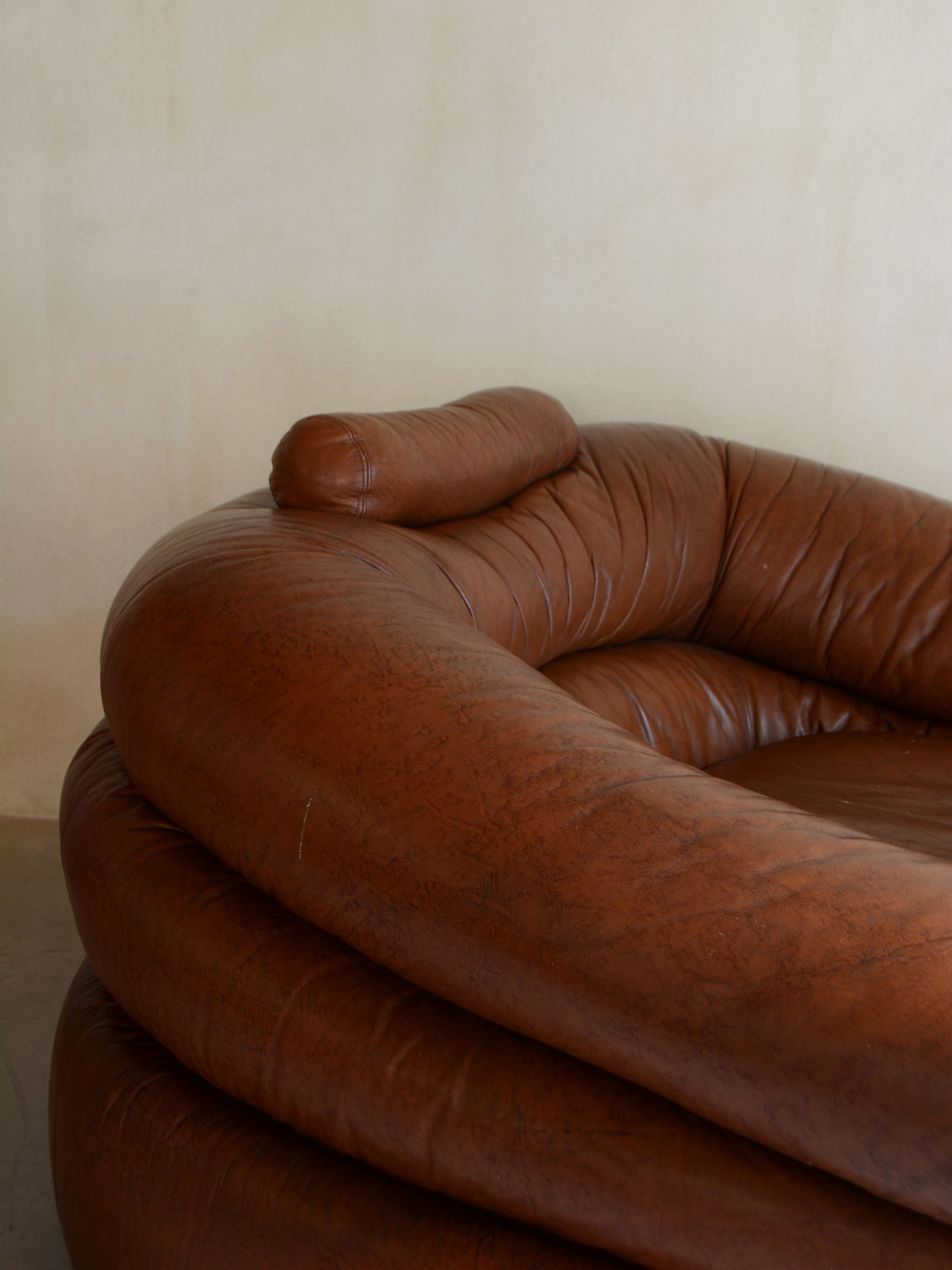 Straccio Armchair and Pouf Set by De Pas, Durbino & Lomazzi for Zanotta in Original Leather Chairs