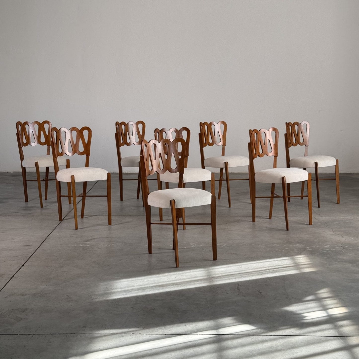 Set of 8 "969" Volute Chairs for the VI Triennale by Gio Ponti, Montina, 1970s Dining Chairs