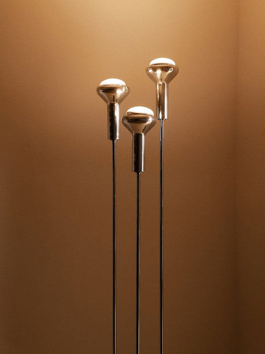 Set of 3 Model 1073 Floor Lamps by Gino Sarfatti for Arteluce, Italy, Circa 1970 Floor Lamps