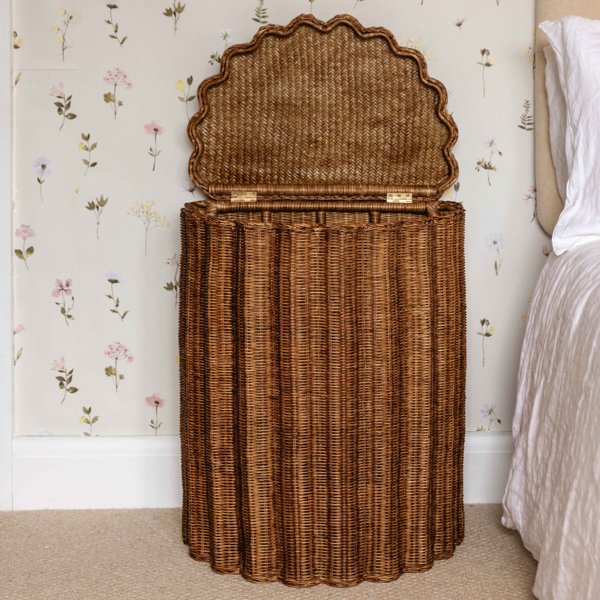 Shell Rattan Side Table & Laundry Basket End Tables